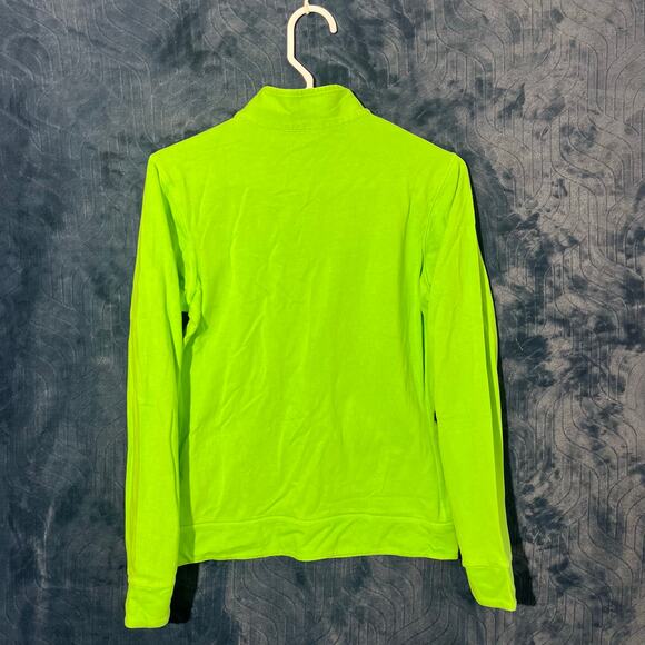 Vintage NIKE Neon Green 1/4 Zip Fleece Athletic Silver Tag Sweater Womans Size S - Picture 6 of 8